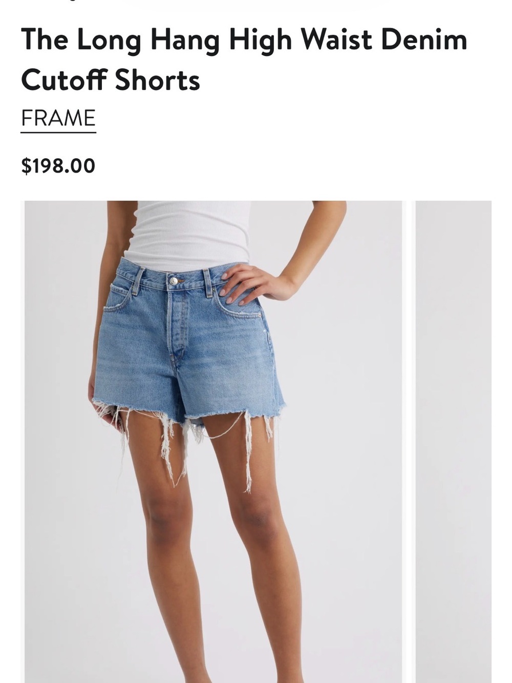 Frame Denim Light Blue Cutoff High-Rise Jean Shorts